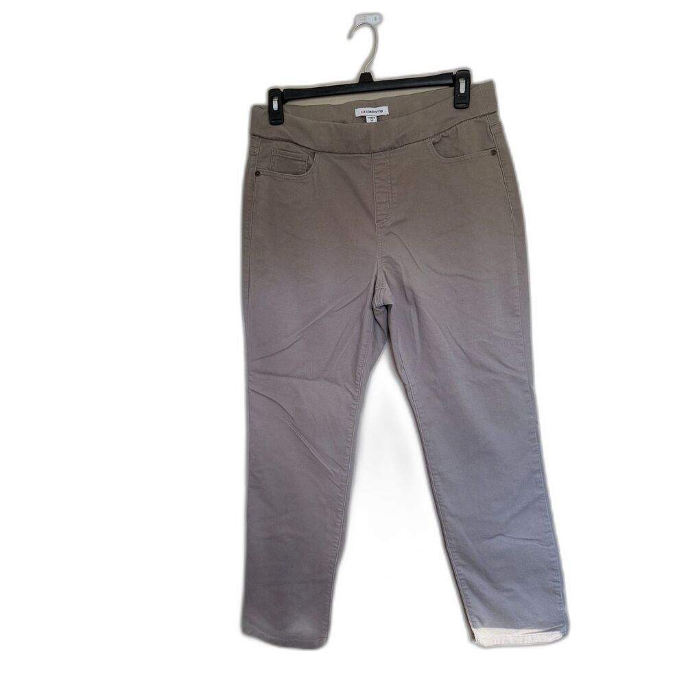 Liz Claiborne Amber Size 14 Pull On Straight Leg Pants Khaki Tan
